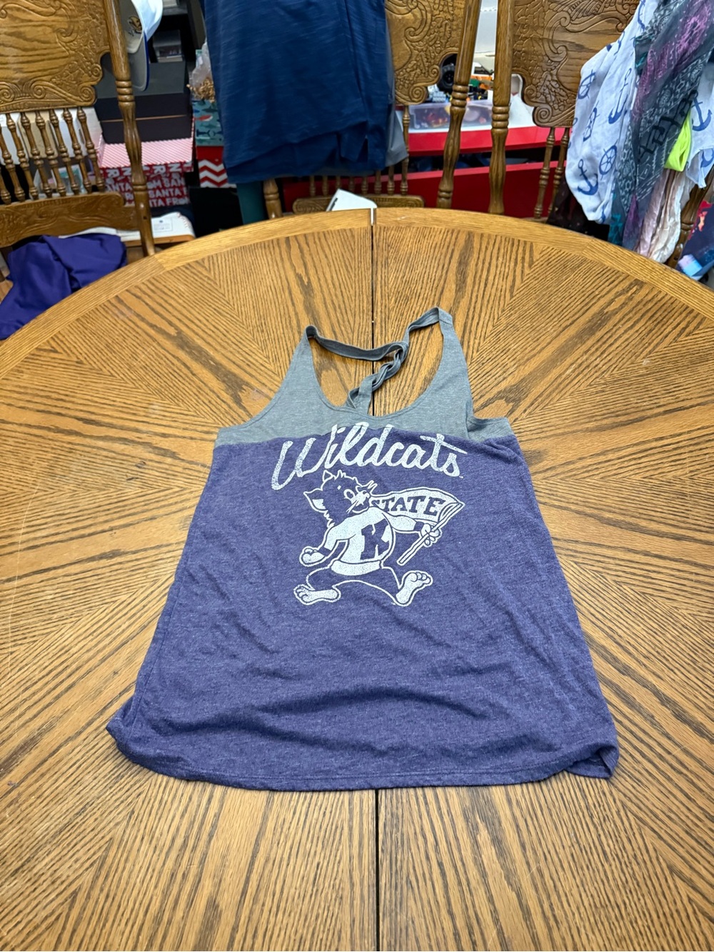 Rivalry Threads Purple and Gray Wildcats Racerback Tank